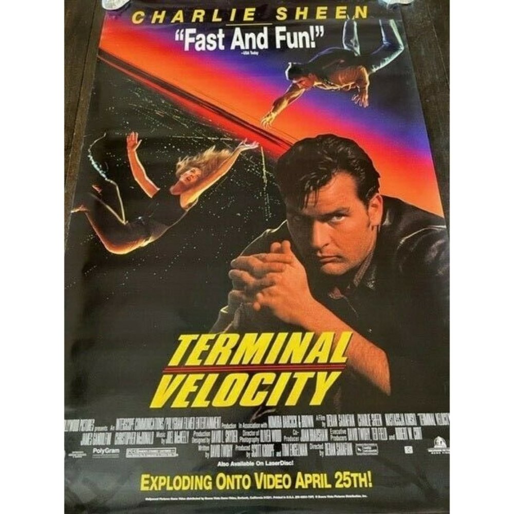 Movie Theater Cinema Poster Lobby Card 1994 Terminal Velocity Charlie Sheen fast